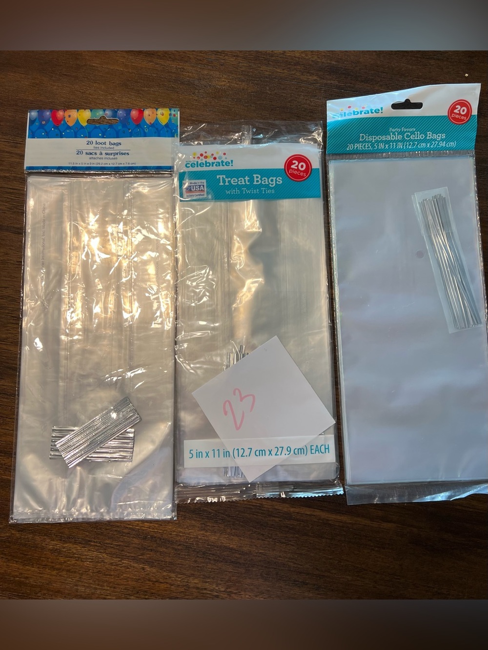 Brand New-Treat Bags (63 Total) with Ties